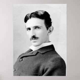 Nikola Tesla Porträtt Poster