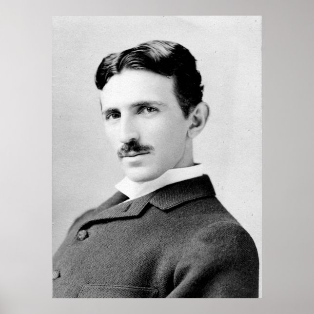 Nikola Tesla Porträtt Poster (Framsidan)