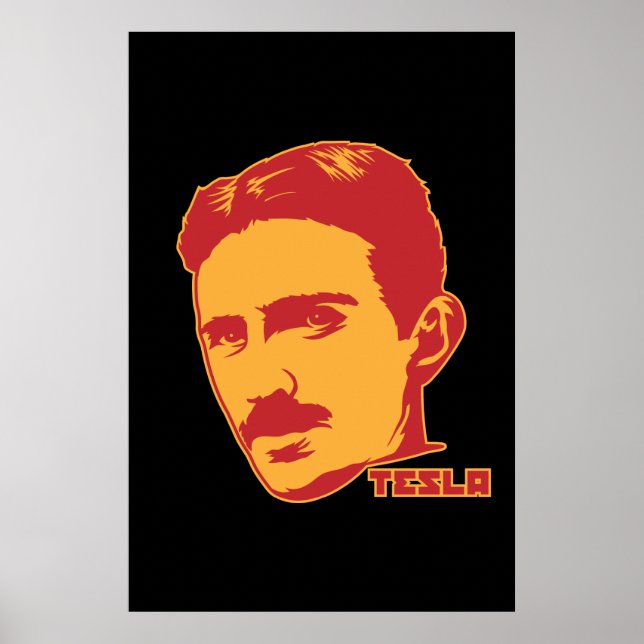 Nikola Tesla Porträtt Poster (Framsidan)