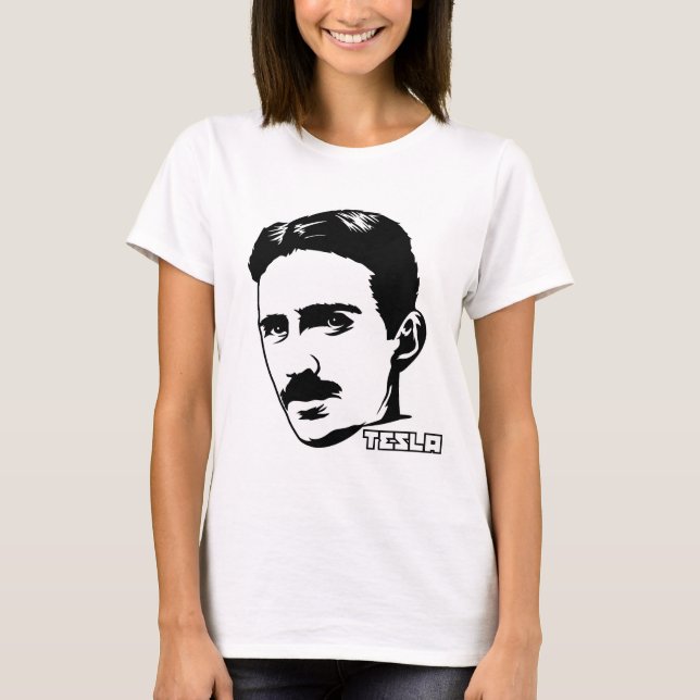 Nikola Tesla Porträtt T-Shirt (Framsida)