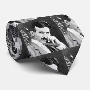 Nikola Tesla porträttmönster Slips