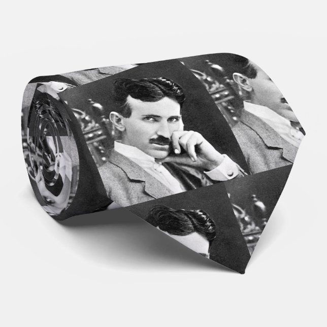 Nikola Tesla porträttmönster Slips (Rullad)