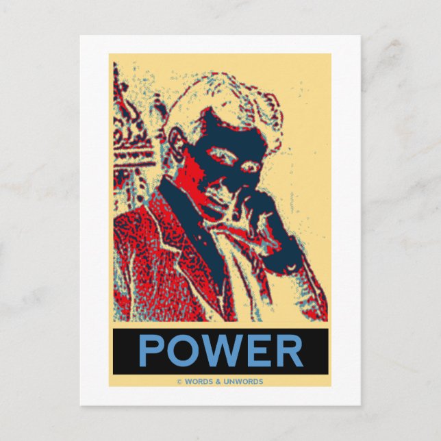 Nikola Tesla Power (Obama-like Poster) Vykort (Framsida)