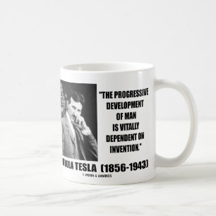 Nikola Tesla, progressiv utveckling av manskvoten Kaffemugg