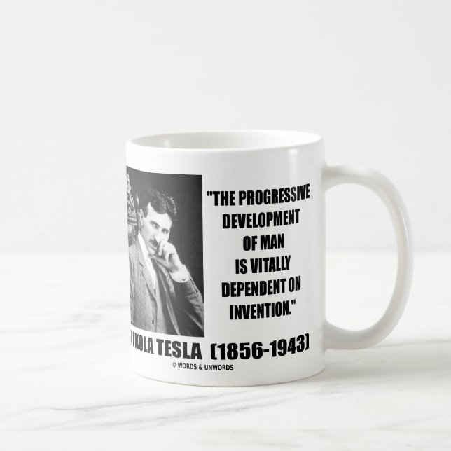 Nikola Tesla, progressiv utveckling av manskvoten Kaffemugg (Höger)