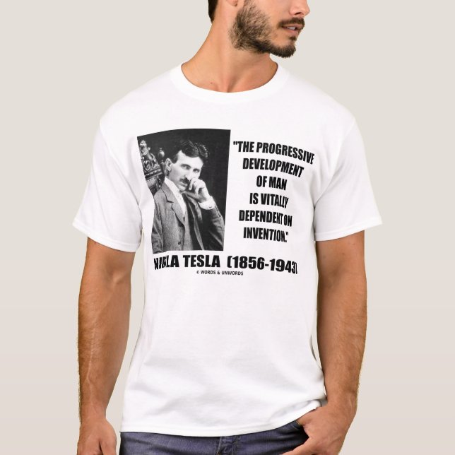 Nikola Tesla progressiv utveckling av T-shirt (Framsida)