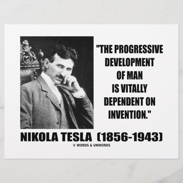 Nikola Tesla Progressive Development of Man Quote (Framsida)