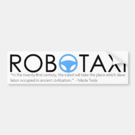 Nikola Tesla Robotaxi Bumper Sticker Bildekal