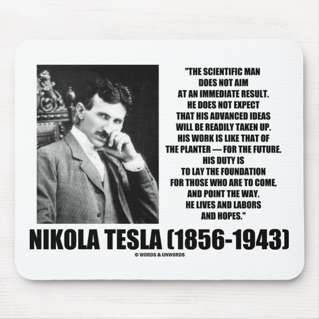 Nikola Tesla Scientific Man siktar inte omedelbart Musmatta (Framsidan)