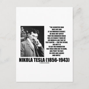 Nikola Tesla Scientific Man siktar inte omedelbart Vykort