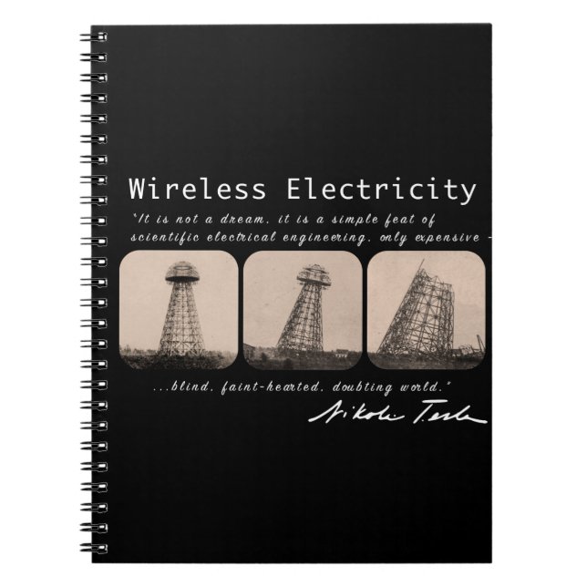 Nikola Tesla torn Anteckningsbok Med Spiral (Framsidan)