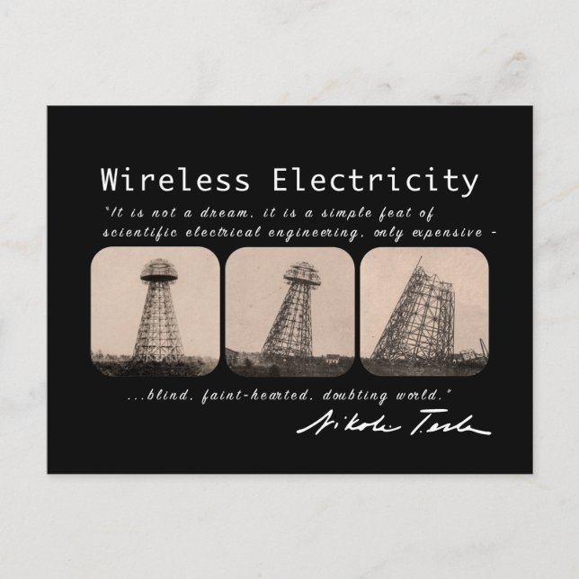 Nikola Tesla Torn Vykort (Framsida)
