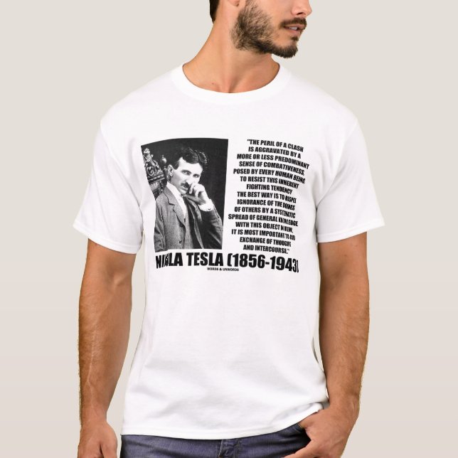 Nikola Tesla utbyte av tankecitationstecknet Tee Shirt (Framsida)