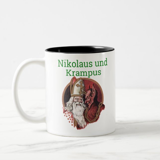 Nikolaus och Krampus tyskjul Två-Tonad Mugg (Vänster)