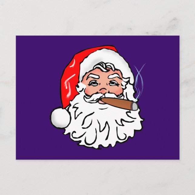 Nikolaus Weihnachtsmann Zigarre Santa Claus cigar Helg Vykort (Framsida)
