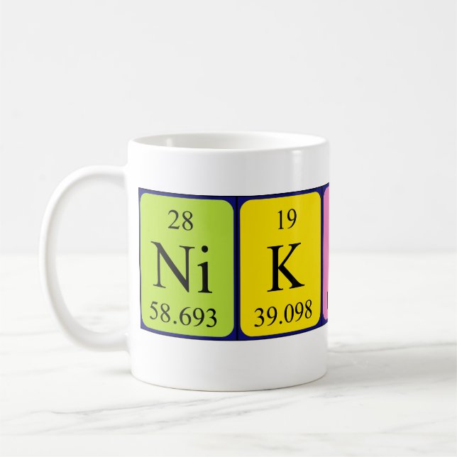 Nikolina periodisk bord namn mugg (Vänster)