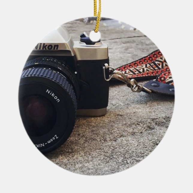 Nikon filmar kameran julgransprydnad keramik (Framsidan)