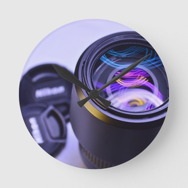 Nikon Fotography Camera Rund Klocka (Framsida)