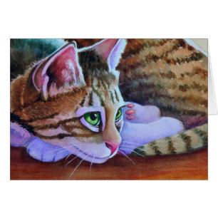 Nikos Sorta Tabby katt Hälsningskort
