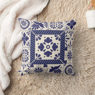 Nile Blue Mexikansk Traditionell Fågel Talavera Kudde