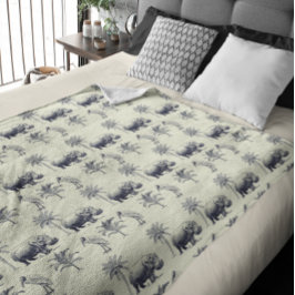 Nile River Botanical Mönster Fleecefilt