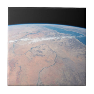 Nile River Winding Northward intill Röda havet Kakelplatta