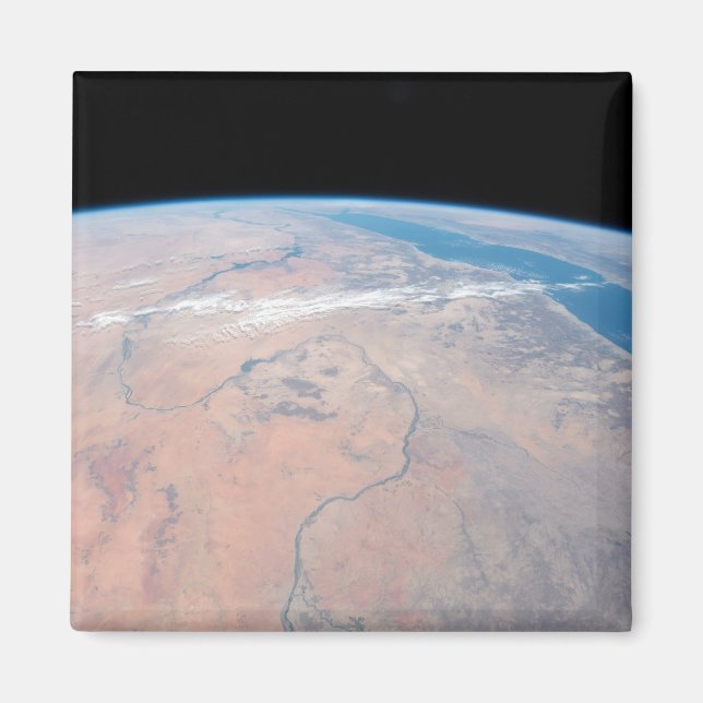 Nile River Winding Northward intill Röda havet Magnet (Framsidan)