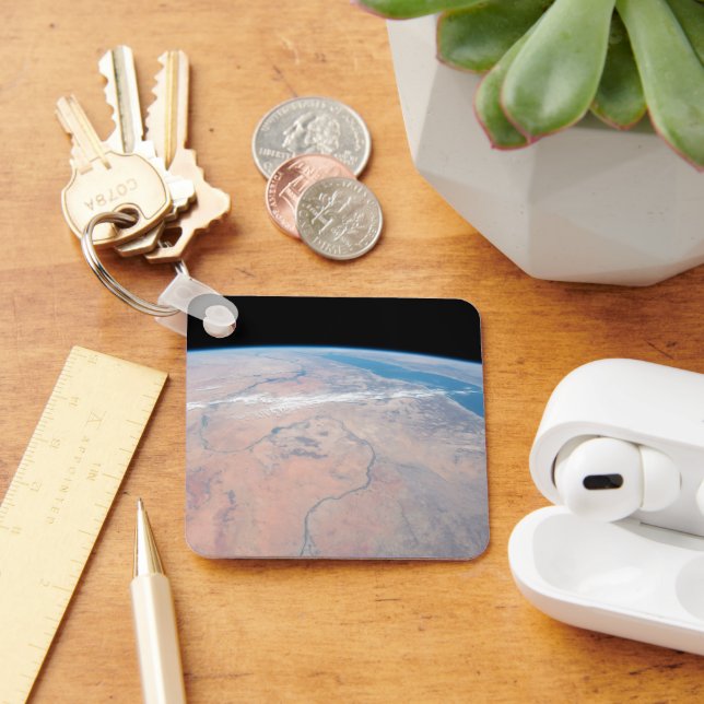 Nile River Winding Northward intill Röda havet Nyckelring (Skrivbord)