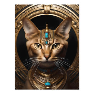 Nilens drottning: Cleopatra the Cat in Headdress Fototryck