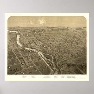 Niles panorama- karta för MI - 1868 Poster