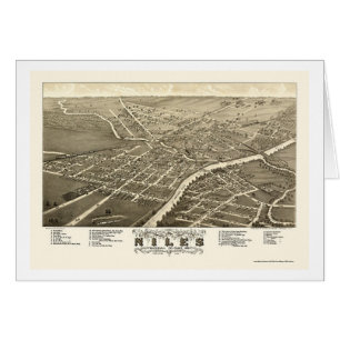 Niles panorama- karta för OH - 1882 Hälsningskort