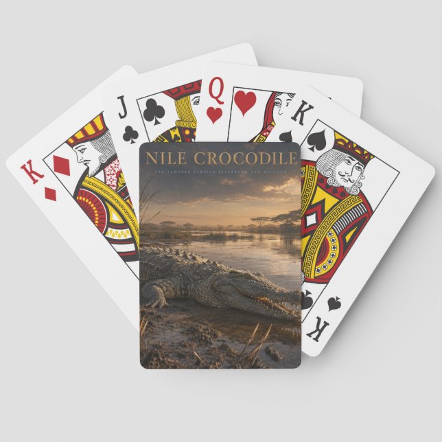 Nilkrokodil Afrikansk flod DJUR Casinokort (Baksidan)