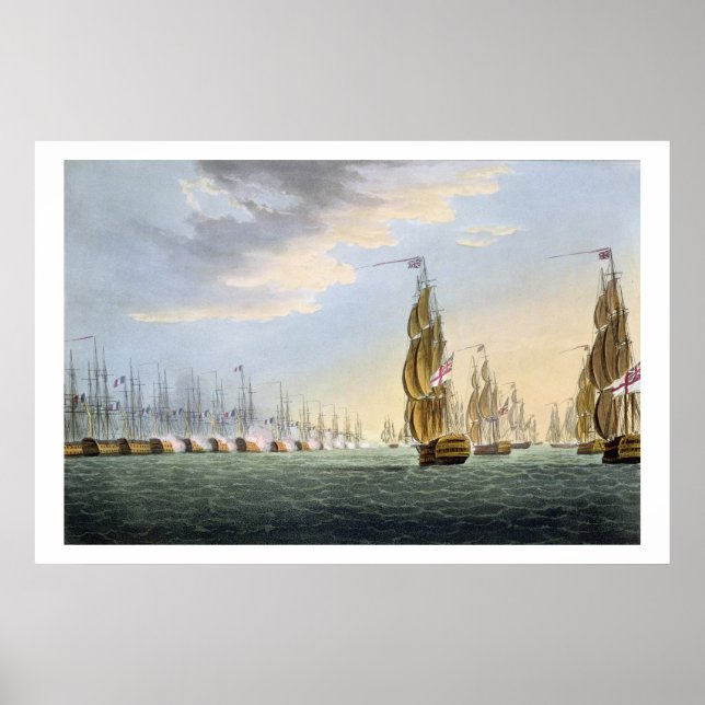 Nilslaget, 1 augusti 1798, graverat av T Poster (Framsidan)