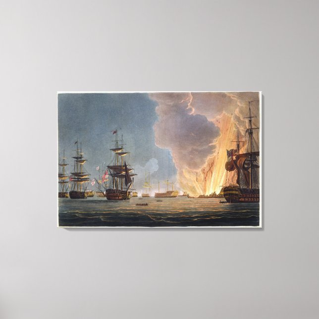 Nilslaget, 1 augusti 1798, graverat canvastryck (Framsida)