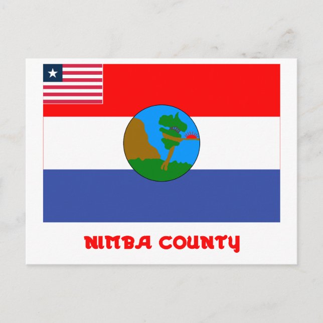Nimba County Flagga med Namn Vykort (Framsida)