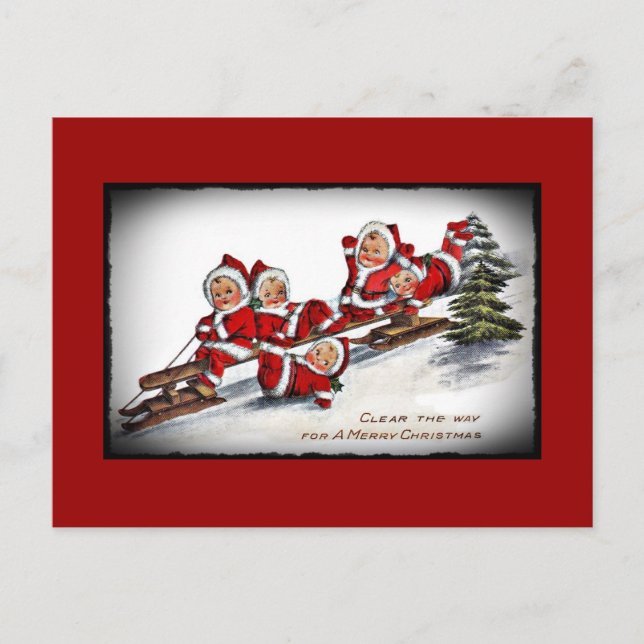 Nimblie Nicks Ride a Sled Vykort (Framsida)