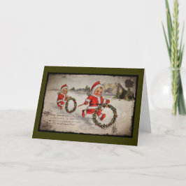Nimly Nicks with Holly Wreaths Helgkort