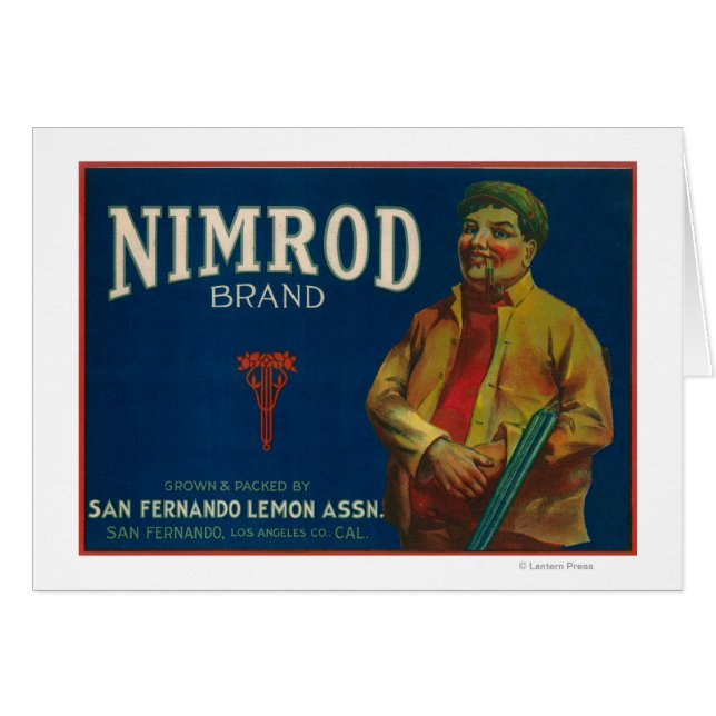 Nimrod Lemon LabelSan Fernando, CA Hälsningskort (Framsidan Horizontal)