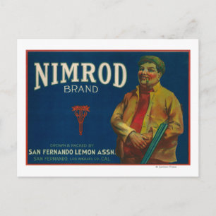 Nimrod Lemon LabelSan Fernando, CA Vykort