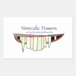 Nimrodiska makter: Art av Shoshanah Marohn fang va Rektangulärt Klistermärke
