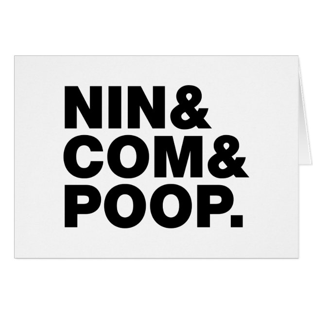 NIN & COM & POOP. GREETING CARD HÄLSNINGSKORT (Framsidan Horizontal)