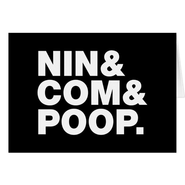 NIN & COM & POOP. GREETING CARD HÄLSNINGSKORT (Framsidan Horizontal)