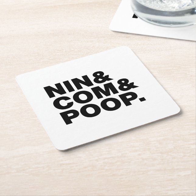 NIN & COM & POOP. UNDERLÄGG PAPPER KVADRAT (Vinklad)
