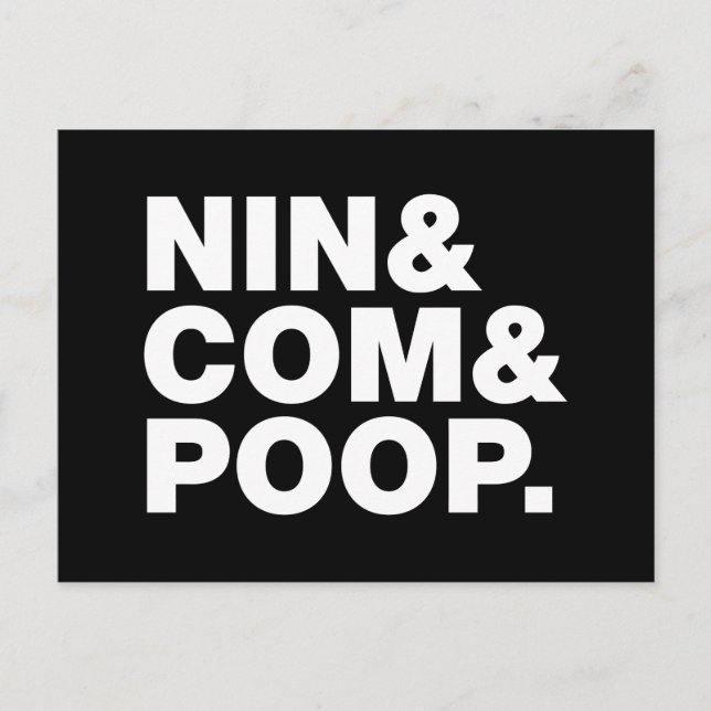 NIN & COM & POOP. VYKORT (Framsida)