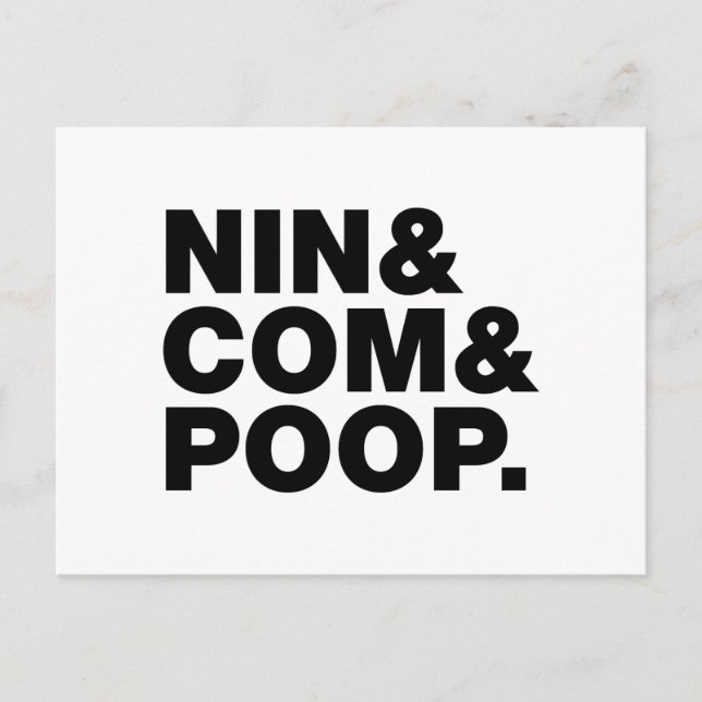 NIN & COM & POOP. VYKORT (Framsida)