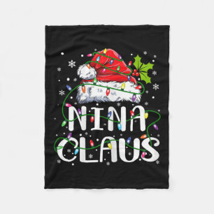 Nina Claus jul Santa Hat Matching Family Xma Fleecefilt