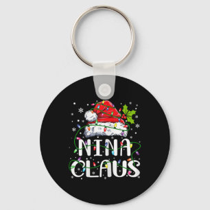 Nina Claus jul Santa Hat Matching Family Xma Nyckelring