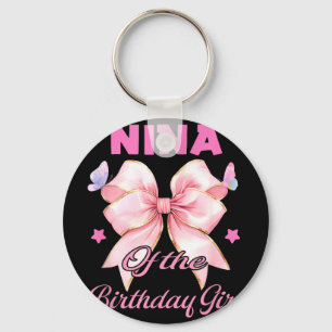 Nina födelsedagsflicka matchande coquette rosa sli nyckelring