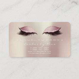 Nina Loyalty Card 6 Beauty Lash Ro Rosa Guld Lojalitetskort