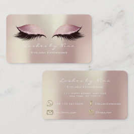 Nina Makeup Eyebrow Lash Glitter Rosa Luxury Visitkort